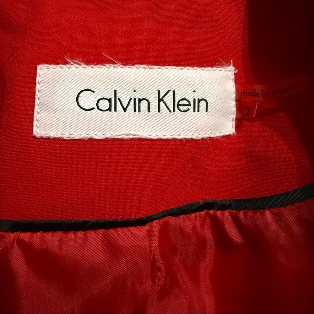 Calvin Klein Solid Red One Button Career Blazer J… - image 5